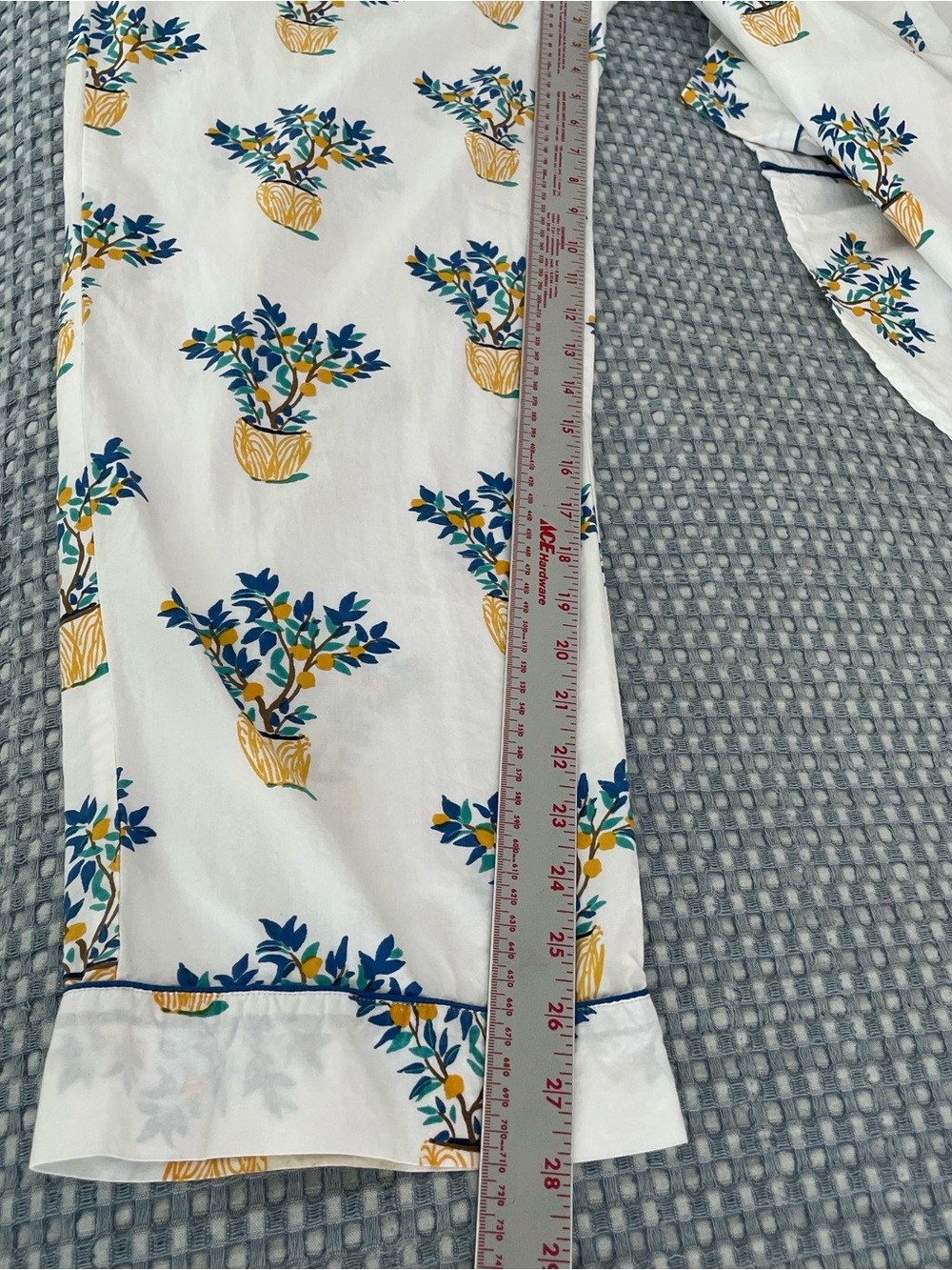 Printfesh Pajamas M Button Top Pants Lemon Tree Potted Plant Print 2 Piece SET - Picture 9 of 16